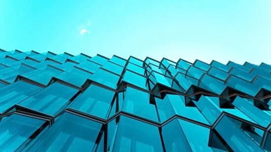 Finished Bent Glass Architecture